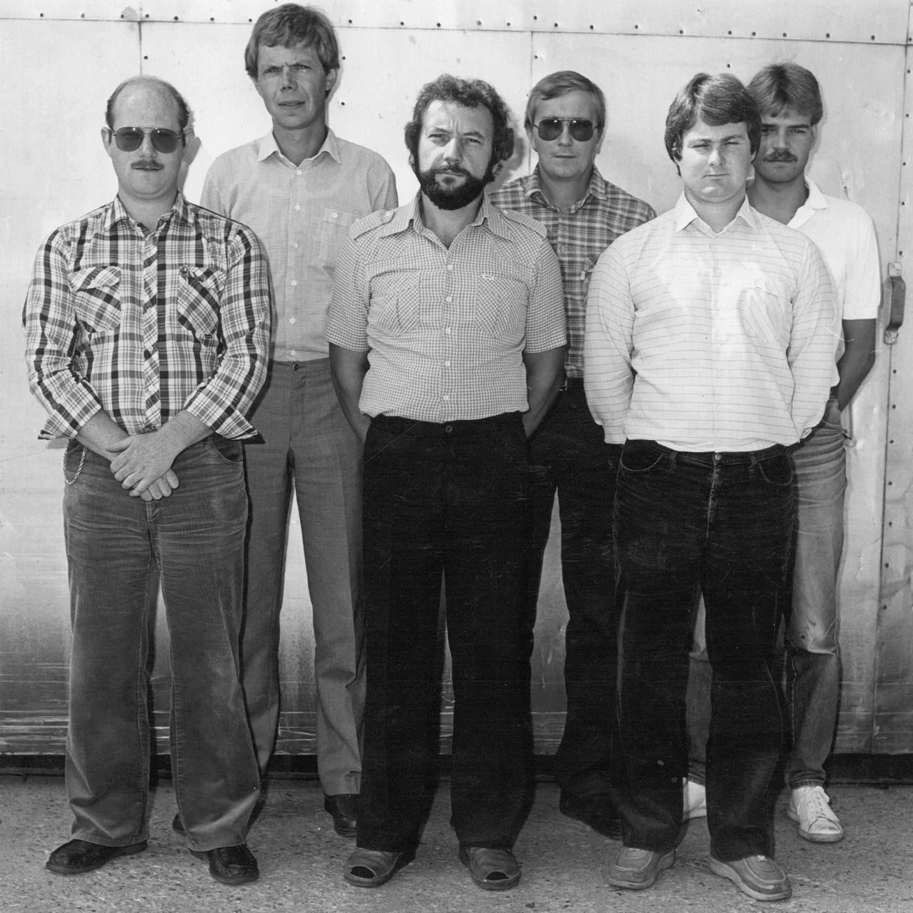 1983 tidligt foto af ansatte ved fyns kran