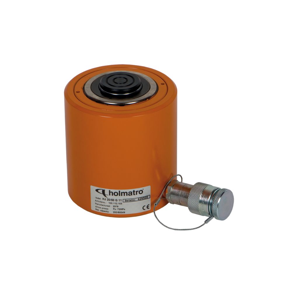 Orange Holmatro donkraft med model "HJ 20/50 G 11" og kapacitet "200-650kN".