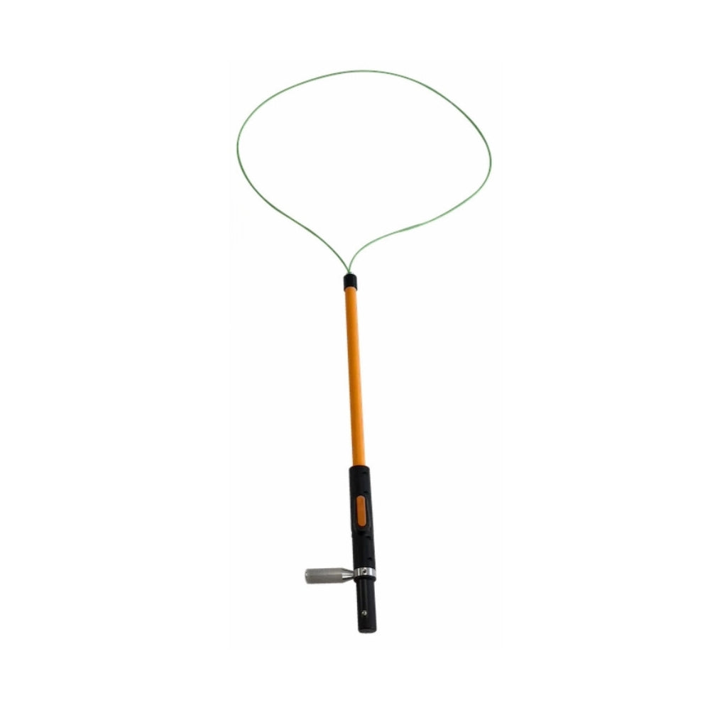 Snare med orange stang og grøn løkke. Løkkediameter justerbar fra 38-76 cm.