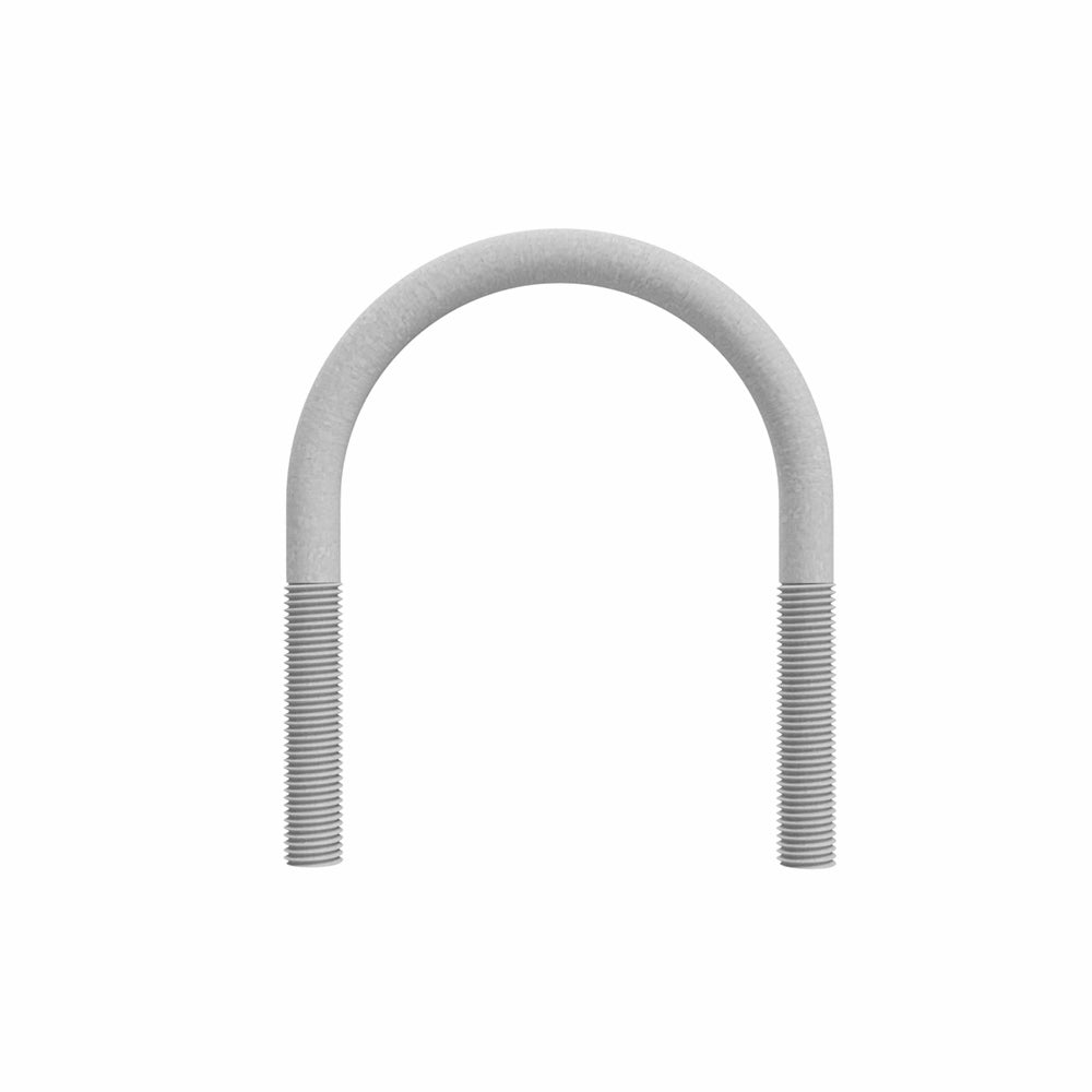 U-bøjle med gevind i begge ender, U-formet og velegnet til fastgørelse.