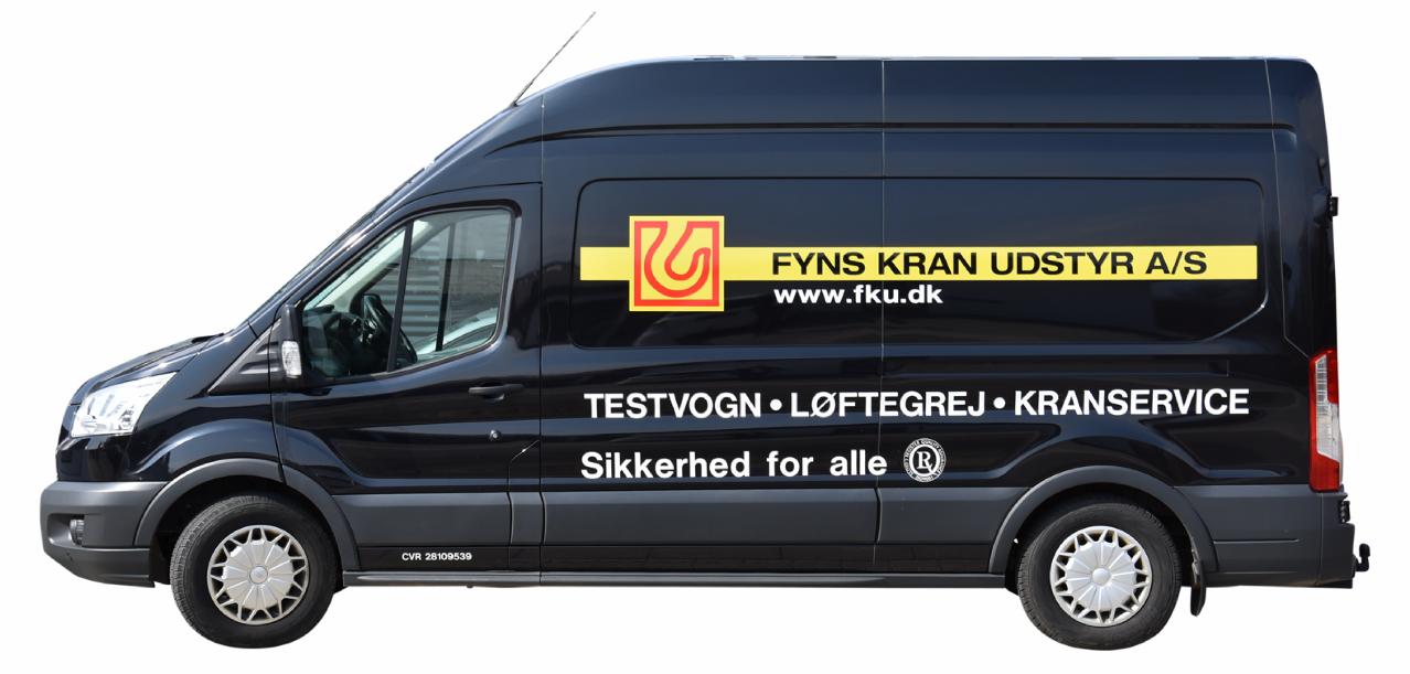 Service van tests and service of cranes and lifting equipment Fyns Kran Udstyr 