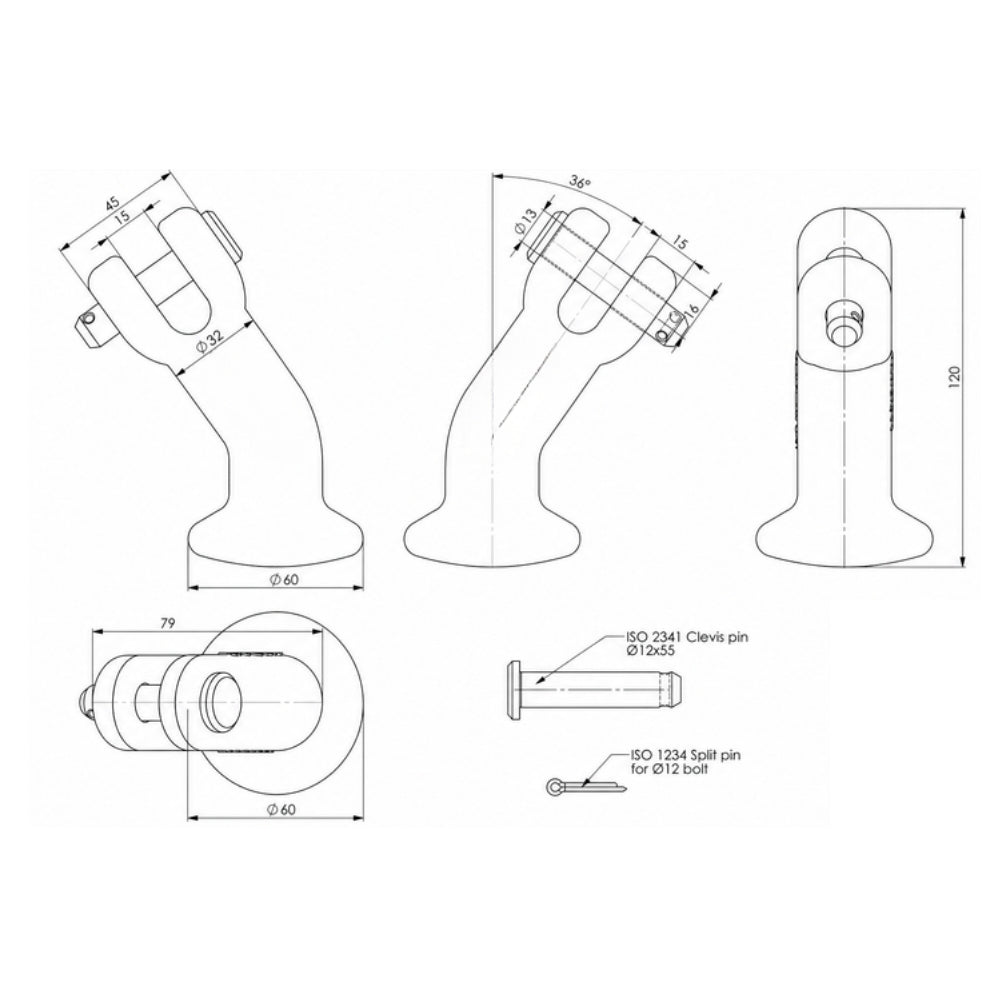 Elephant foot 135 degrees w/fork - 20T