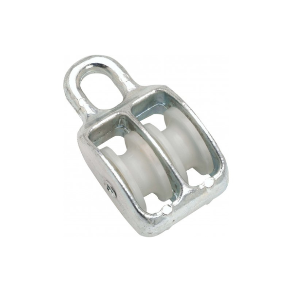 Block galv. with eye / 2 nylon sheave - 25mm