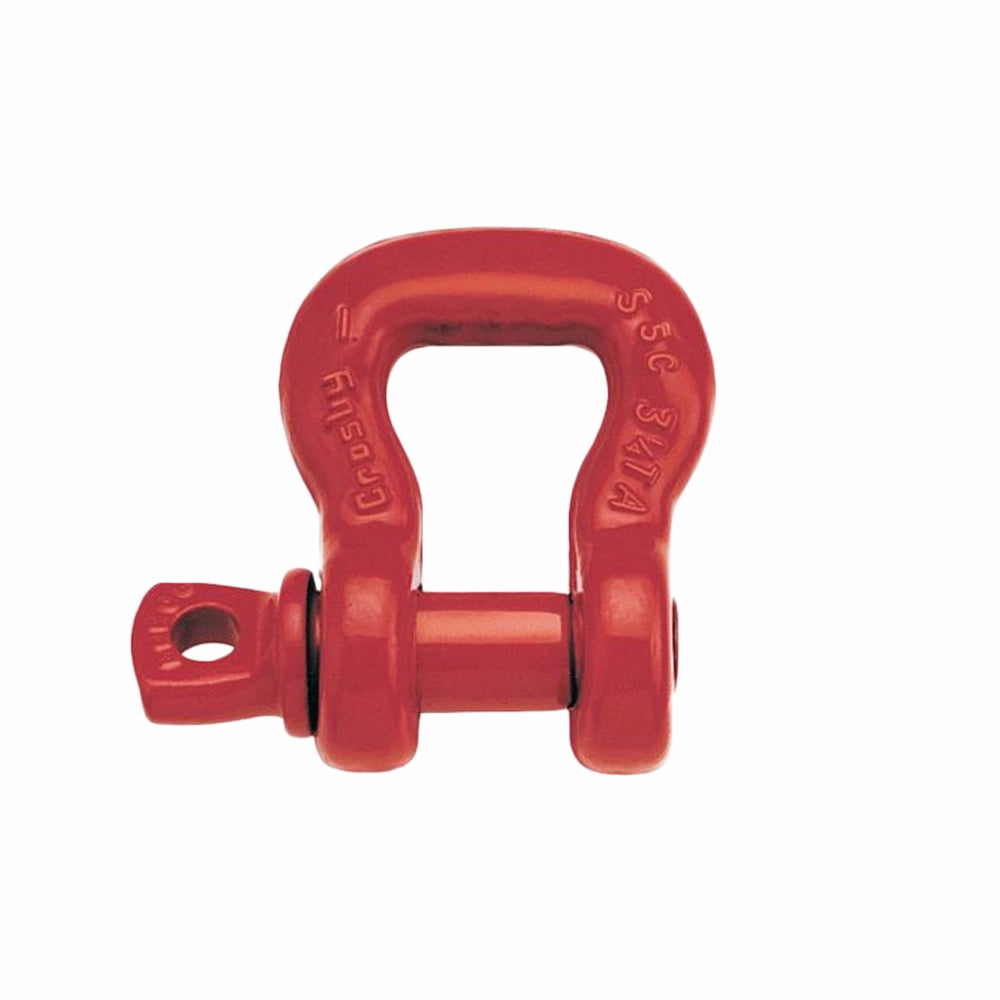 Rødt sjækel med teksten "Crosby" og "S5C 3.25T", del af Crosby Sling Saver S-253 serien.