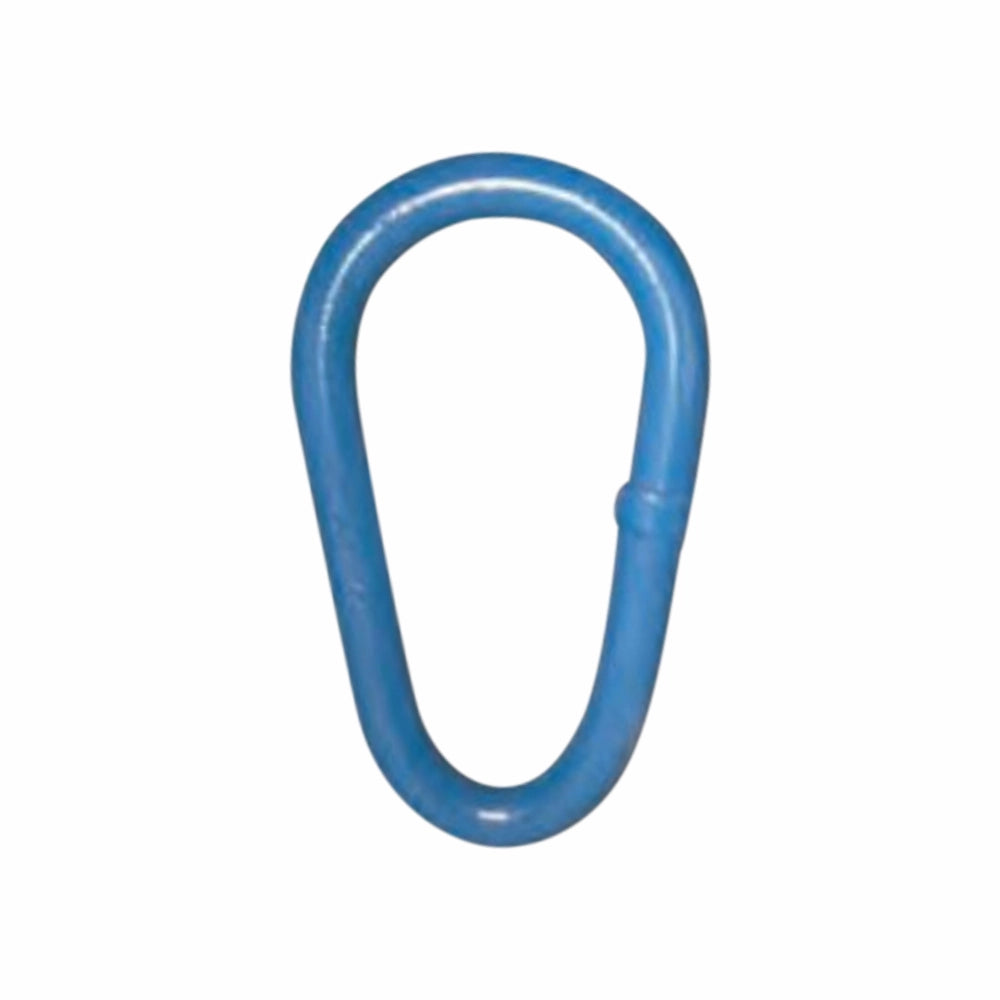 Blå, pæreformet ring, lukket design med glat overflade, velegnet til forskellige anvendelser.