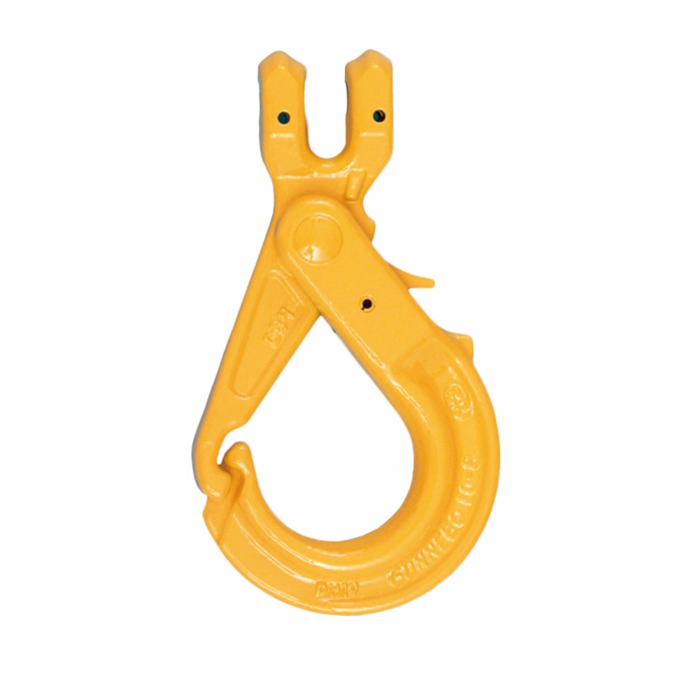 Gul sikkerhedskrog med bred åbning, indgraveret med "Gunnebo" og "GBK 13-8".