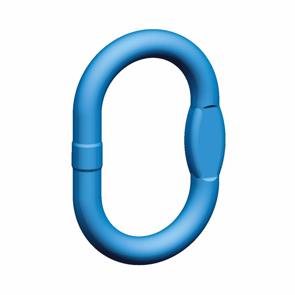 Blå ovalring med glat overflade og tydelig samling.