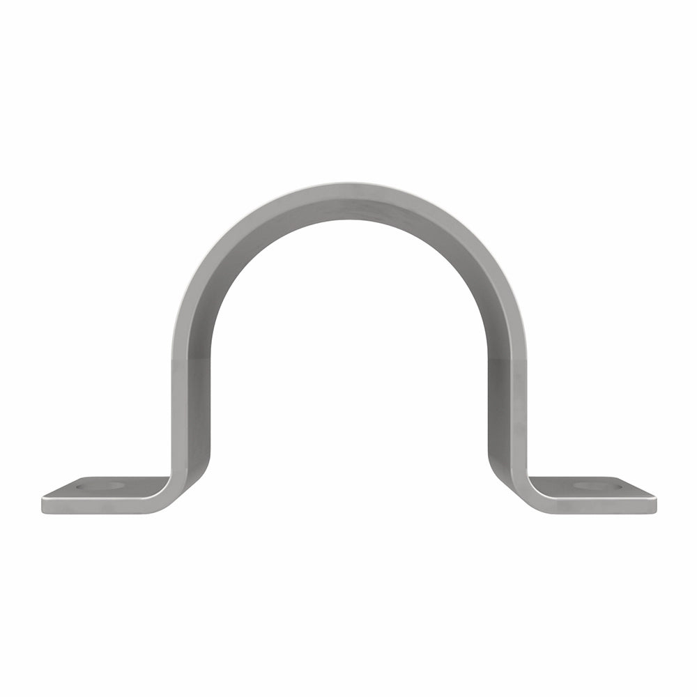 U-formet metalbøjle med flade ender, set forfra.