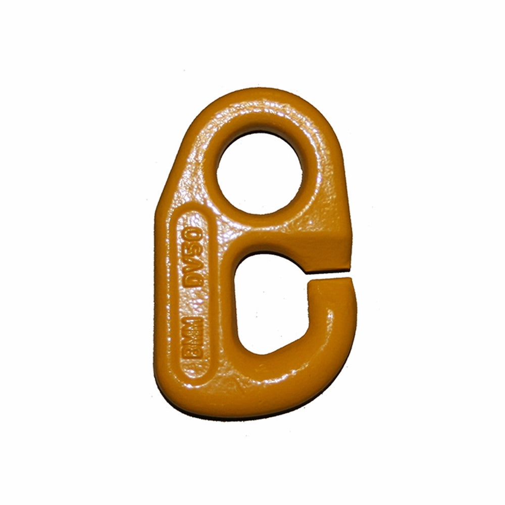 Gul/orange metal krog med tekst "8.0T" og "DV50" præget på siden.