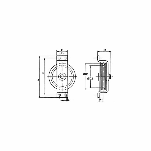 Wireskive f/Sidemontering Type SB - 50kg