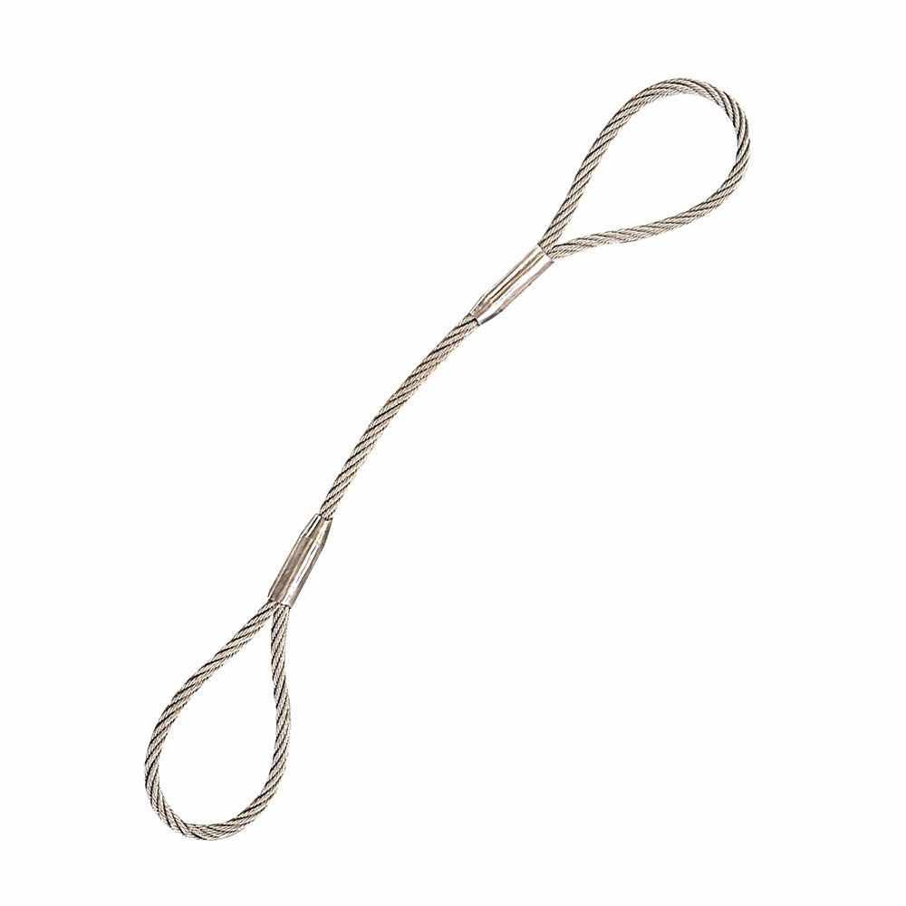 Wirestrop med to øjer og koniske låse ved hver loop. Robust og funktionelt design.
