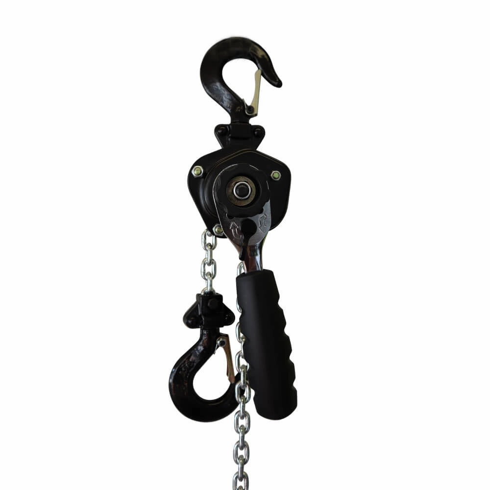 Løfteværktøj med kæde og to kroge, håndtag, kapacitet 250 kg.